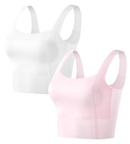 FEOYA Training Bras for Girls 7-16 Breathable Sports Bras Ultra Comfort Seamless Teen Sports Vest