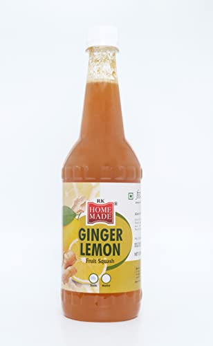 Image of RK HOME MADE NATURAL SYRUP | Ginger lemon Syrup | Gluten free | 100% Vegan & Low fat | A perfect drink for house parties, picnics, & road trips to everyone's delight 750 - ML