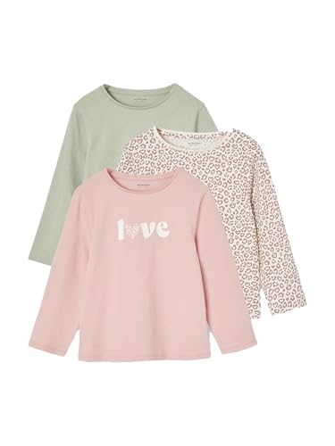 Vertbaudet 3er-Pack Mädchen Shirts mit Print Basic Oeko-TEX® salbeigrün...