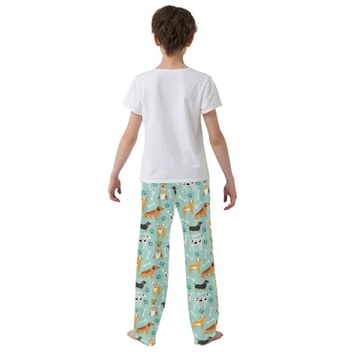 Cute Dogs Bones Paws Boys Pants for Kids Jogger Pants with Pockets S-XL3