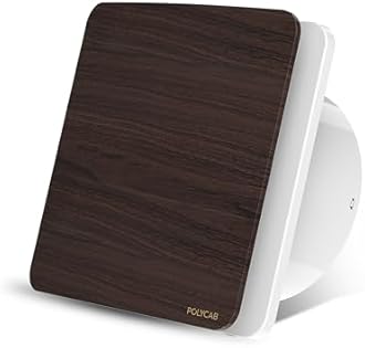 Polycab Freshly Prime 150mm Air Exhaust fan for Kitchen, Bathroom | Noiseless, Sleek Design Easy to Clean | High Speed, Powerful Motor, 100% Copper Winding, 3 Year Warranty【Wood Finish】