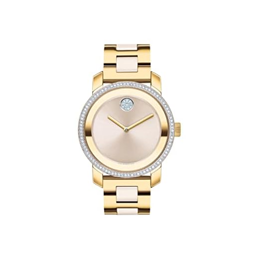 Movado Bold Iconic Women's Watch - Swiss Quartz 2H Movement, Stainless Steel Ceramic Center Link Bracelet - 3 ATM Water Resistance - Sparkling Crystal Details for Her - 36mm