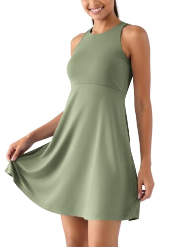 Image of ODODOS Casual Flare Tank Dress for Women Summer Sleeveless Sundress Mini Skater Dress