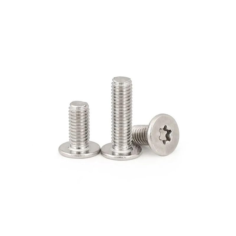 TSIOHKBS 10pcs/lot M1.6 M2 M2.5 M3 M4 M5 M6 M8 304 Stainless Steel CM Six-Lobe Thin Low Flat Wafer Head Screw Bolt (60mm X10pcs,M5)