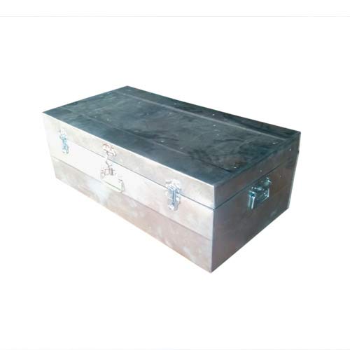 33" Metal Trunk Box Galveinaized Iron (GI), Colourless, Hand Made