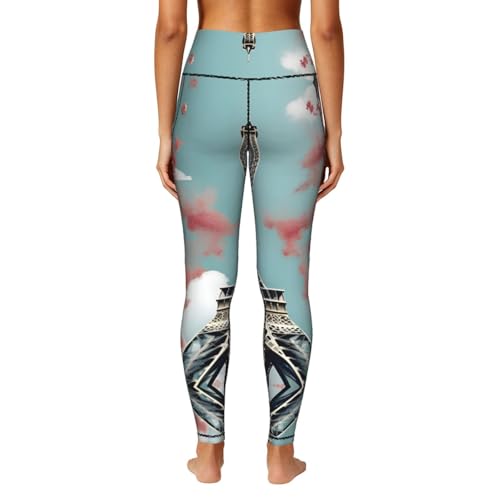 Leggings de moda Torre Eiffel con bolsillos anti transparencias 4