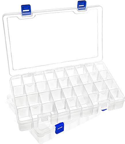 DARUITE Boite Rangement Plastique Compartiment, Boite Compartiment, Petite Boîte de Rangement Transparente Boite Plastique pour Perles, Boucles Doreilles,...