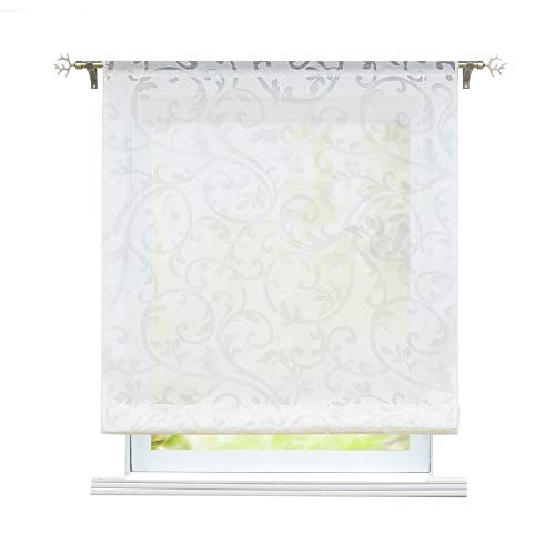 ESLIR Raffrollo Wohnzimmer Raffgardine mit Tunnelzug Gardinen Transparent...