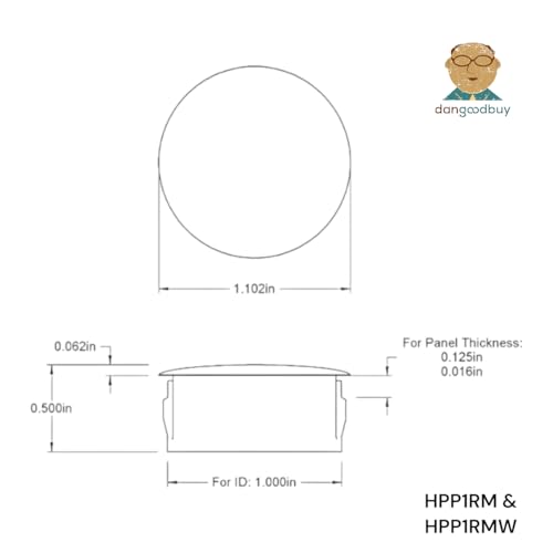 Image of Round Plastic Hole Plug to fit 1 inch Opening - Slightly Domed Textured Surface (500)