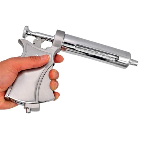 Regulowany półautomatyczny pistolet strzykawkowy do szczepień zwierząt gospodarskich, narzędzie do iniekcji weterynaryjnych