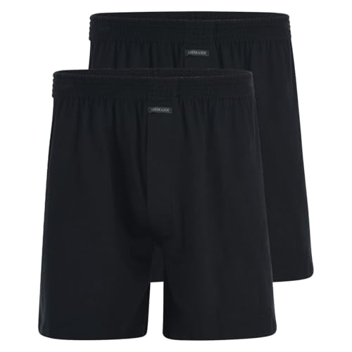 Ammann 2er Pack Boxer Shorts mit Eingriff Boxershorts Pants schwarz (7 / XL, schwarz)