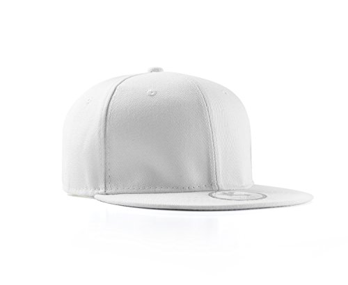 Image of Underground Kulture Plain Flat Peak Snapback Baseball Cap White