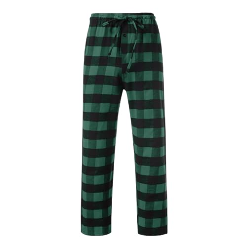 Mens Flannel Pajama Pants Soft Sleep Pants Comfy Drawstring Lounge Bottom with Pockets Sweatpants4
