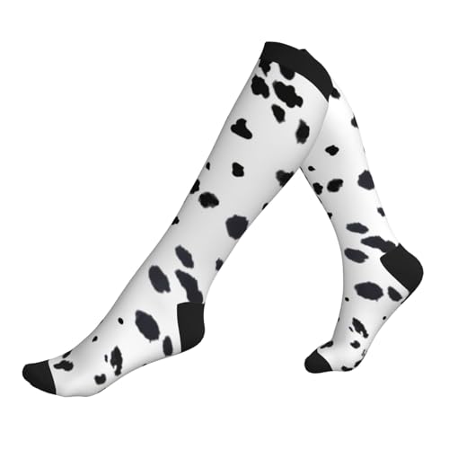 Dalmatian Print Compression Socks, Suitable For Both Men And Women - Perfect For Running, Grooming, Hiking, Flying, And Traveling