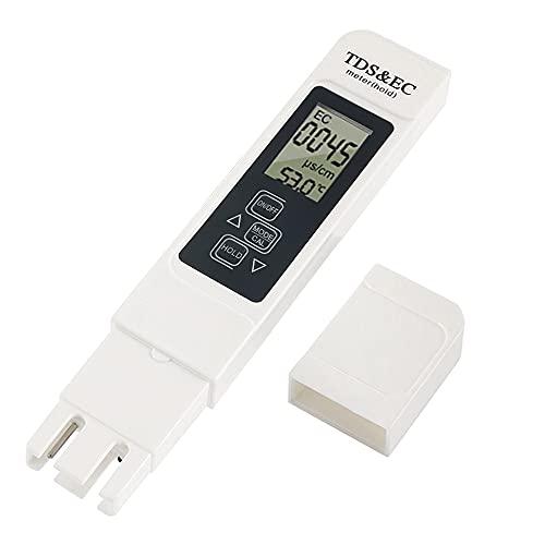 Mesee 3 in 1 Wasserqualitätstest Meter, LCD Digital Wasserqualität Tester Wasser Tester, TDS EC Wassertester Hoher Genauigkeit für Trinkwasser, Pool, Aquarium, Fischteich und Schwimmbad