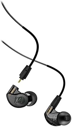 MEE audio M6 PRO In Ear Monitor Headphones for Musicians, 2nd Gen Model With Upgraded Sound, Memory Wire Earhooks & Replaceable Cables, Noise Isolating Professional Earbuds, 2 Cords Included (Black)