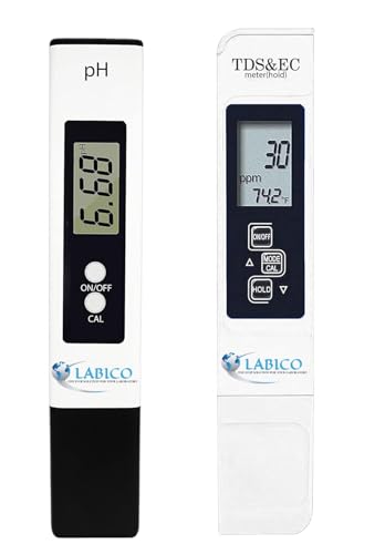 Image of Digital pH and TDS Meter Kits, 0.01pH High Accuracy Pen Type pH Meter ± 2% Readout Accuracy 3-in-1 TDS EC Temperature Meter for Hydroponics, Pool and Aquarium, White Color, Warranty-1 Year