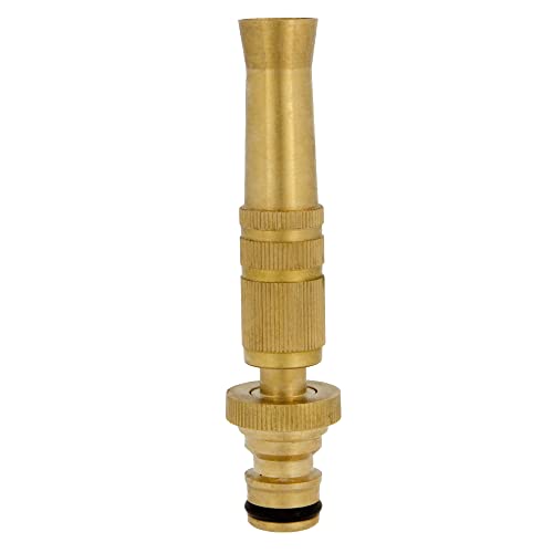 Amig - Boquilla de Riego - 100 mm - Lanza de Riego Regulable con Gran Caudal de Agua - Ideal para Grandes Superficies - Fabricado con Latón - Dorado Mate
