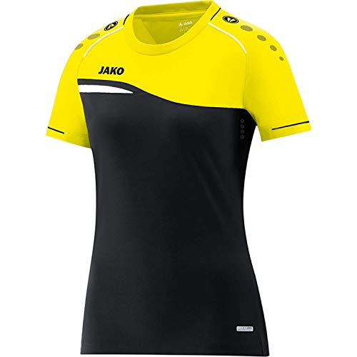 T-Shirt Femme JAKO Competition 2.0 en noir et blanc pour le sport régulier