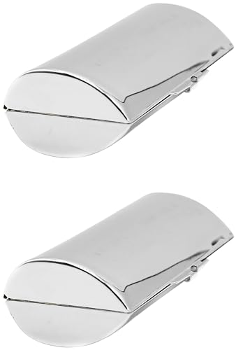 Stephanie Imports Set of 2 Capsule Shaped Lipstick Cases With Glass Mirror (Reflective Silver)