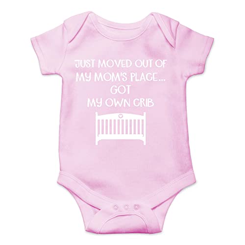 Moved Out of My Mom Place and Got My Own Crib - Baby Clothes - Funny Newborn Bodysuit Outfits for Boys and Girls
