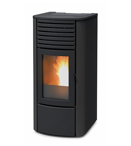  Termostufa a pellet MCZ CLIO HYDRO 23 da 22,80 kW, ventilazione frontale, nero