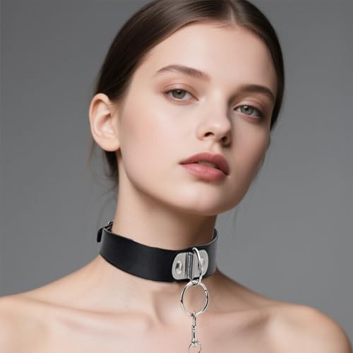 Halsband Damen für Sex, BDSM Halsbänder Leine Ketten, Fetisch Collar für Sexspielzeug & Bondage, Sexhalsbänder für Paare, Männer & Frauen (Schwarz)