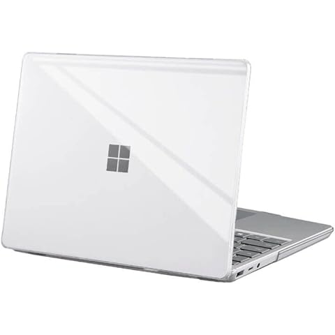 BlueSwan Case compatible with Microsoft Surface Laptop Go 12.4 1943/2013, 2020-2022 Release, Smooth Shiny Plastic Hard Shell, Crystal Clear Cover