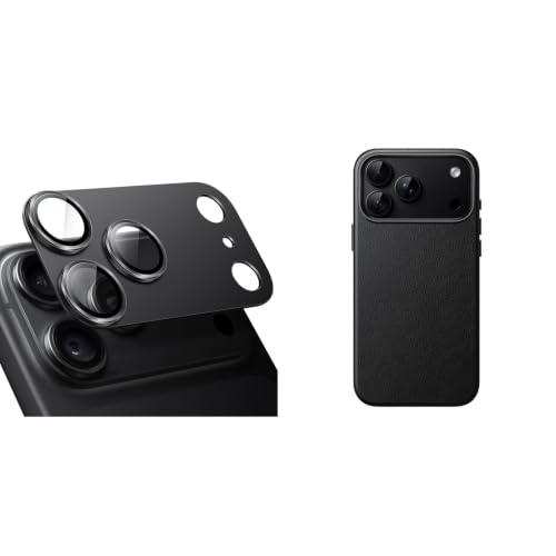 Image of JETech for iPhone 18 Pro Camera Lens Protector Guard & Leather Magnetic Cover Case Bundle