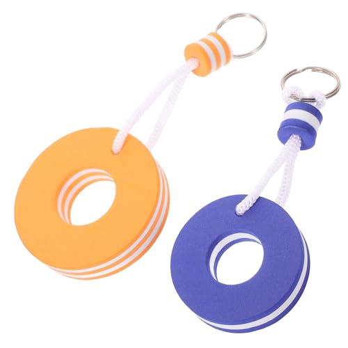 2 llaveros de EVA de alta flotabilidad resistentes al agua para vela, kayak, natación, canotaje, color naranja, ligero, para deportes acuáticos