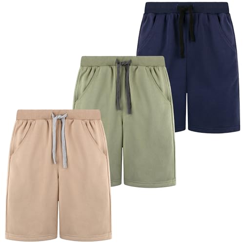 BIG ELEPHANT Meninos Shorts, Shorts Esportivos Com Bolsos E Cordão Para Crianças De 3 A 16 Anos