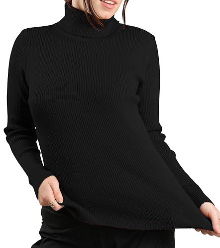 JON & ANNA Women's Turtleneck Sweater Long Sleeve Ribbed Fitted Turtle Neck Casual Fall Fashion Basic Layering Knit Top2