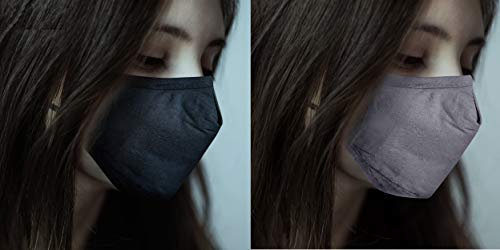 Reusable Face Mask, Breathable Face Masks, Face Mask to Cover Face and Washable Cloth Face Mask Washable with Filters Face Mask Reusable Mask. Adjustable Face Mask. (2-Black, 2-Grey)