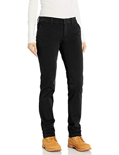 Dickies Womens Perfect Shape Straight Twill Work Utility Pants, Rinsed Black, 6 Us #TOP22