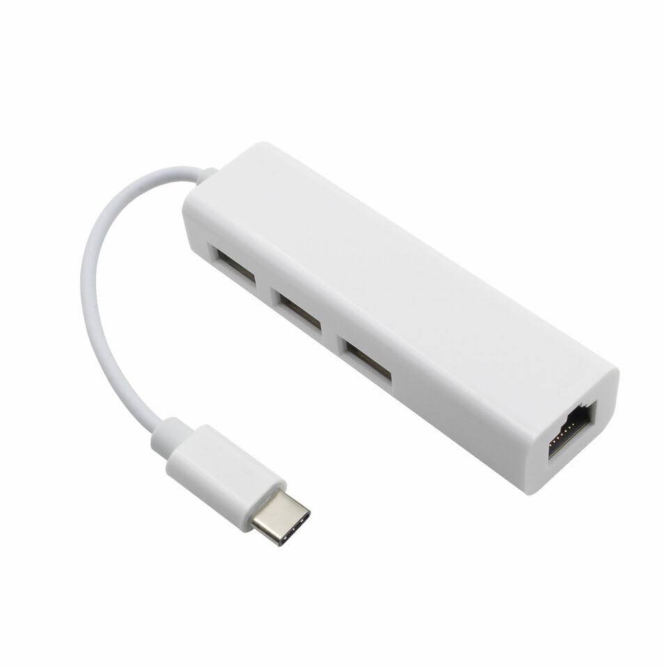 3-Port Type-C to RJ45 Gigabit Network Card Adapter Hub USB Fit for Windows XP 7 8