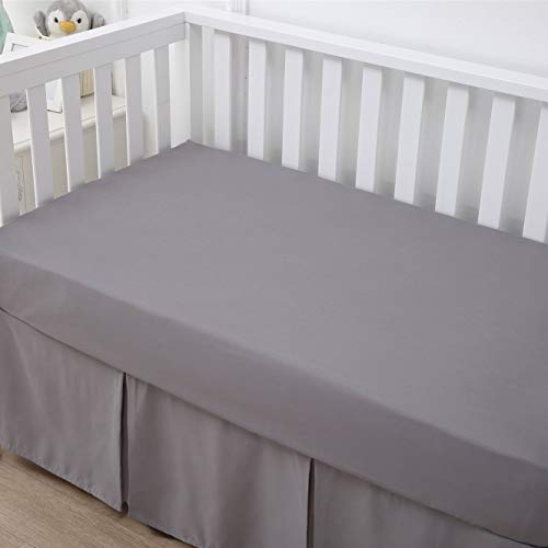 Belsden 3 Pack Microfiber Durable Crib Sheets Fitted, Silky Soft Smooth Breathable Baby Sheets Set For Boys Girls, 28''X 52'' Fits Standard Crib And Toddler Mattresses, White + Gray + Lt Gray #TOP2