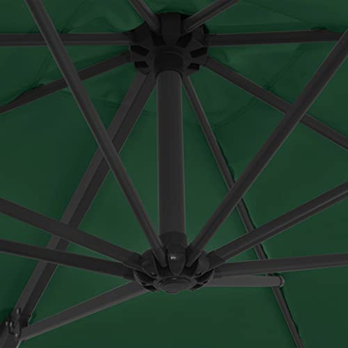 Parasol cantilever CLSDRZC verde 250x250 cm con mástil de acero robusto 3