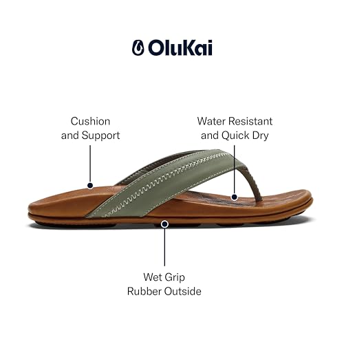 Image of OluKai Hiapo Men's Leather Beach Sandal, Crafted Materials | Non-Marking Sole, Lightweight & Durable, All-Day Comfort & Support