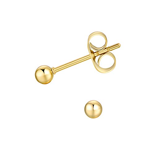 Fosir F3E-06-S3 6 Pair Tiny Women 14K Gold Plated Ball Stud Earrings Surgical Stainless Steel Earrings Set thumb #2