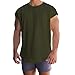 PETCDIM Mens Cap Sleeve Gym Tank Tops Bodybuilding Athletic Workout Muscle Cut Off T-Shirt Loose Fit Casual Summer Quick Dry Beach Undershirts Army Green