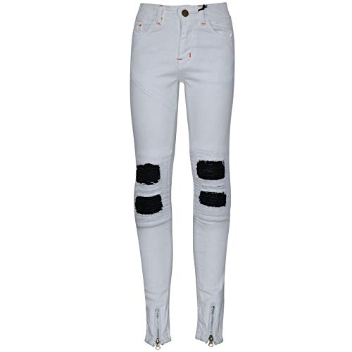Kids Boys Stretchy Jeans Designer White Ripped Denim Skinny Pants Trouser 5-13Yr4