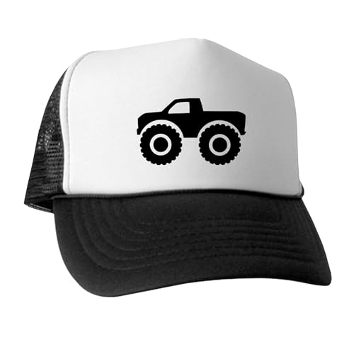 CafePress Monster Truck Snapback Trucker Hat Black/White