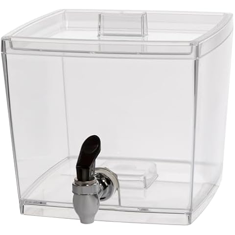 CreativeWare Beverage Dispenser with No Base Sleeve, 1.5 Gallon, Clear Cover