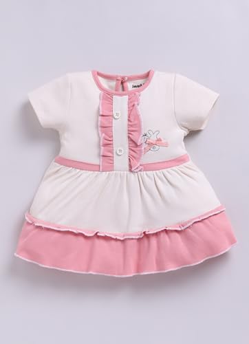 Image of Smart Baby Cotton Frock Set for Baby Girl - Stylish Soft Dress with Bloomer & Headband | 9-12 Months | Mint and White | Pack of 1