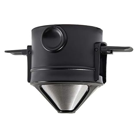 LEMLIT Portable Coffee Permanent Filter Stainless Steel Reusable Coffee Filter Pour Over Coffee Dripper Washable Coffee Cone Filter Cover