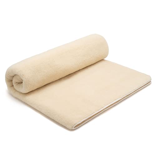 Merino Wolldecke Schurwolle 180x200 cm - Kuscheldecke aus 100%...