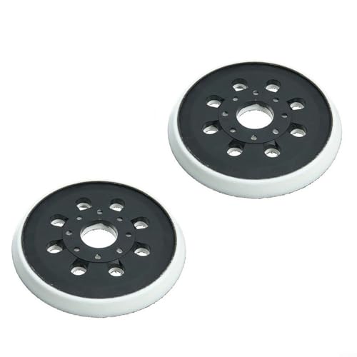 Alanmoship 2 almohadillas de respaldo de lijado de 125 mm para lijadora Bosch GEX125-1AE PEX220A, disco de goma de repuesto de 8 agujeros de 5 pulgadas para pulido de madera, uso en taller, color
