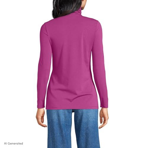 Image of Lands' End Lightweight Jersey Long Sleeve Turtleneck