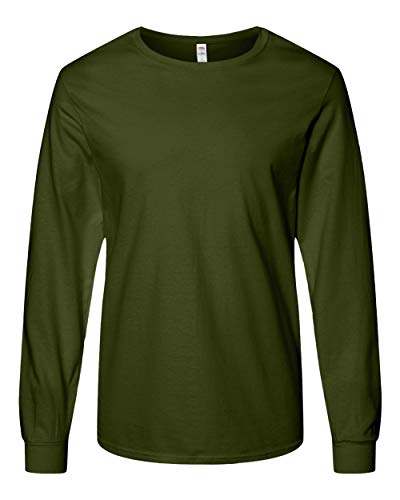 T-shirt manches longues Fruit of the Loom vert kaki chiné XL