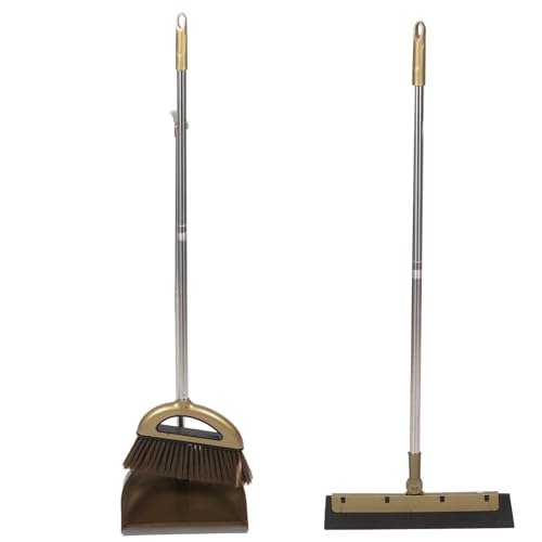 Balai de nettoyage long manche synthétique suspendable avec pelle et brosse compacte - 2